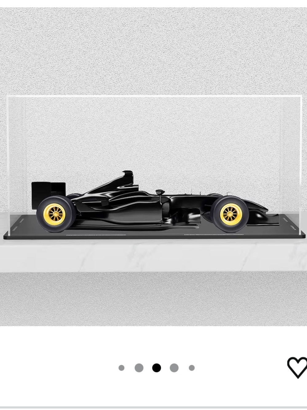 Model Car Clear Vinyl Platic Display Case with Matte Black Base 13x6x6 NWT